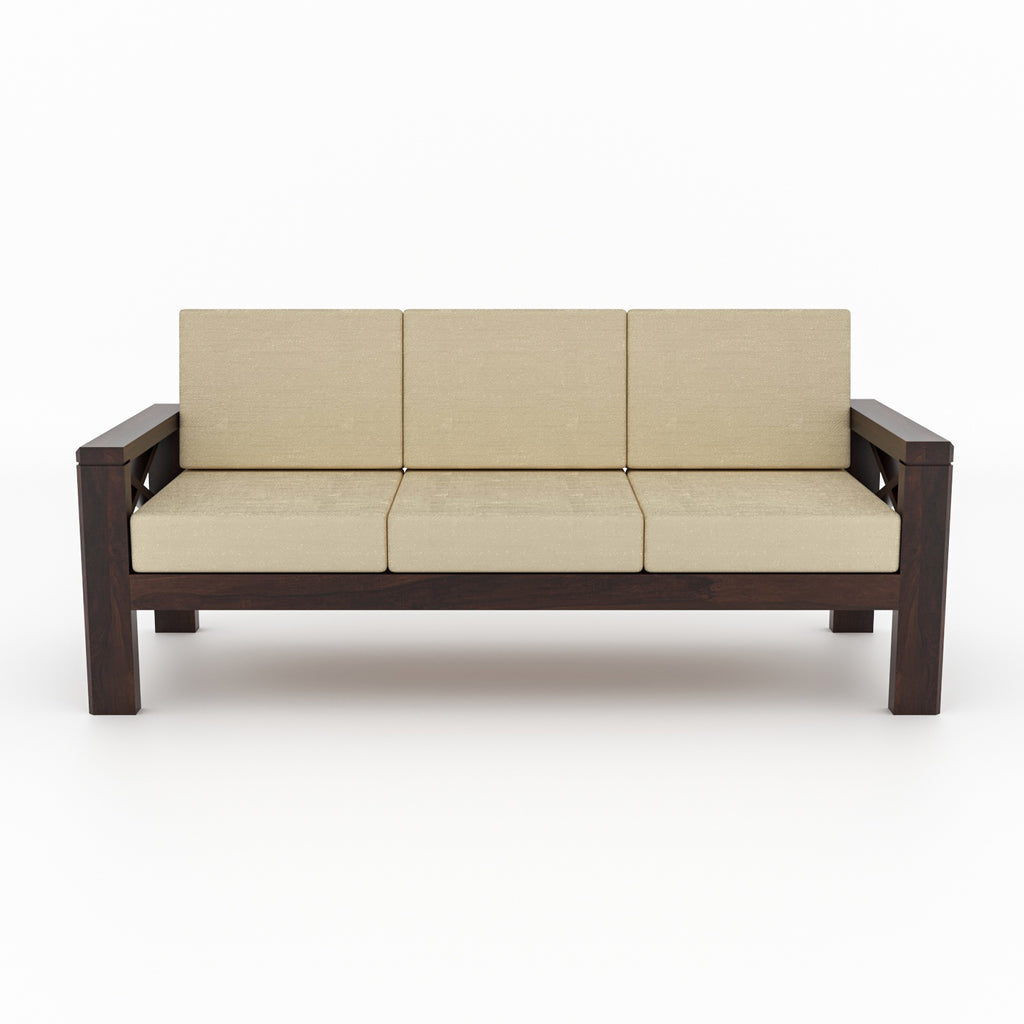 Boston Sheesham Wood 5 Seater Sofa Set | Walnut Finish