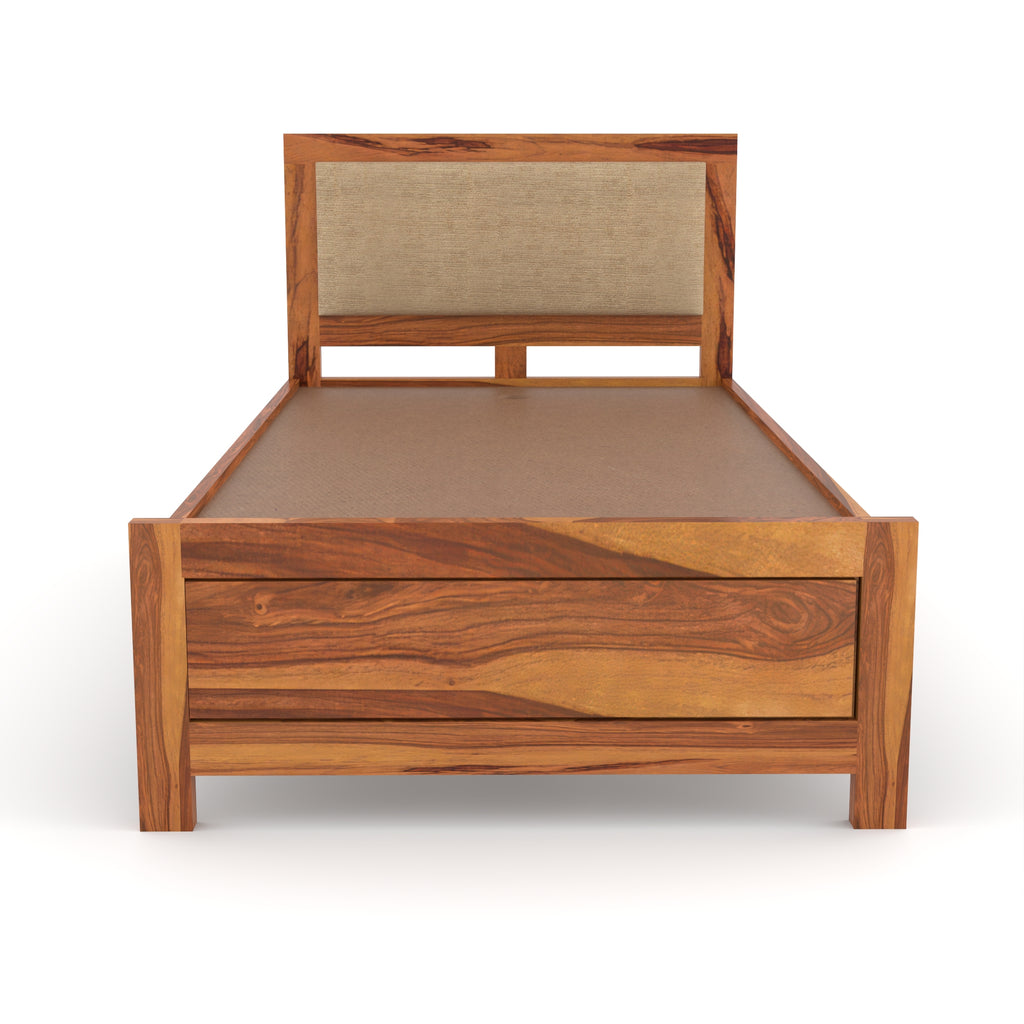 Solid Sheesham Wood Single Bed without storage