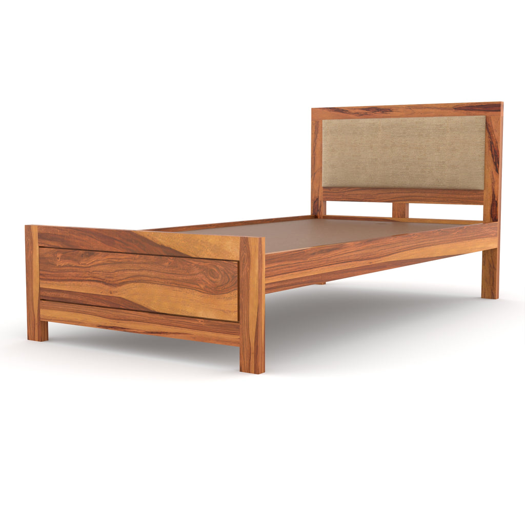 Solid Sheesham Wood Single Bed without storage