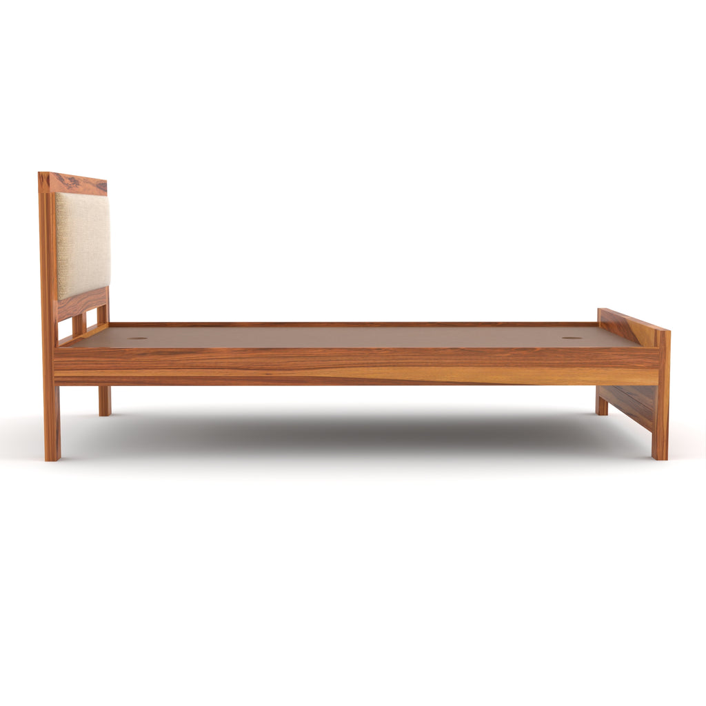 Solid Sheesham Wood Single Bed without storage