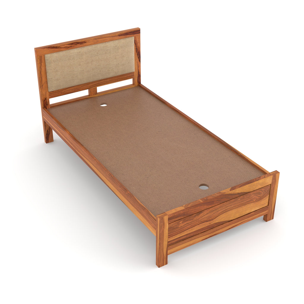 Solid Sheesham Wood Single Bed without storage
