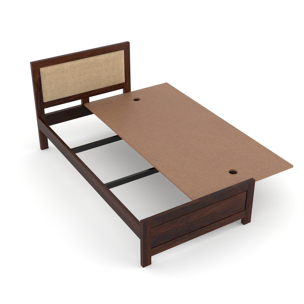 Solid Sheesham Wood Single Bed without storage