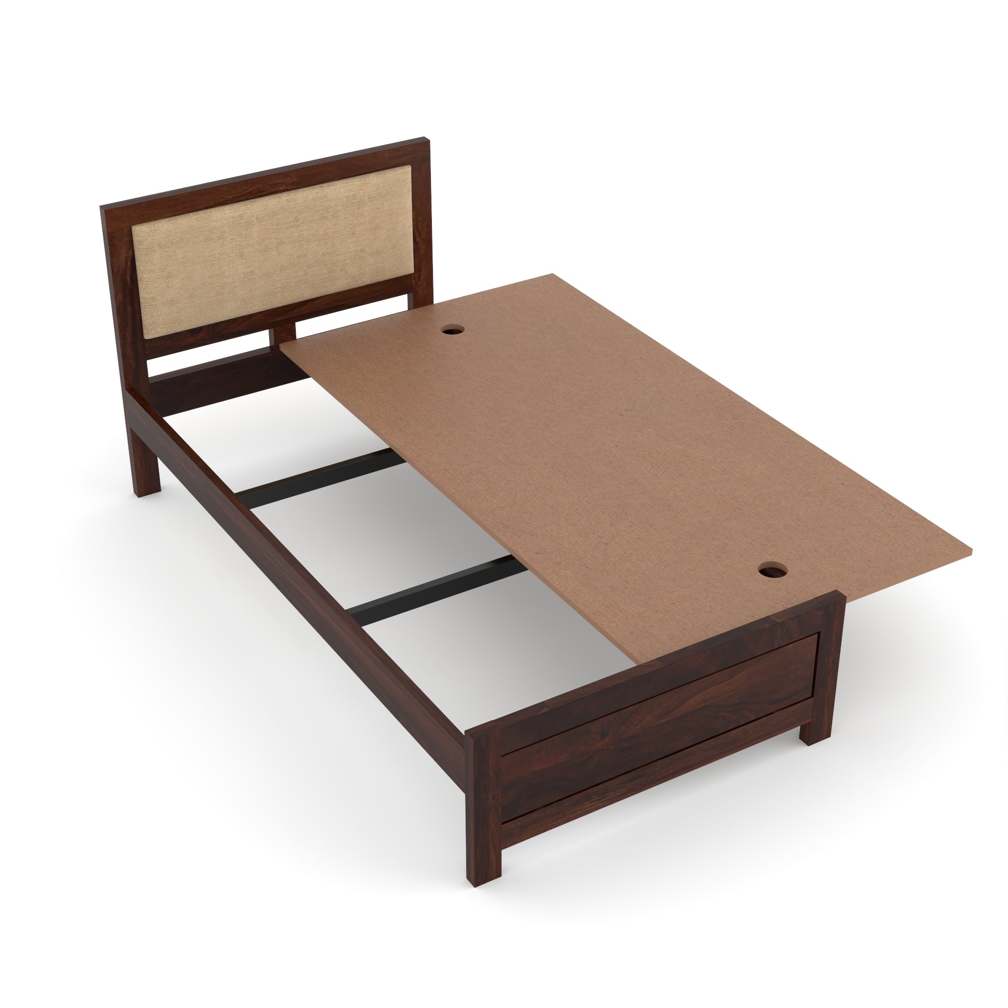 Solid Sheesham Wood Single Bed without storage
