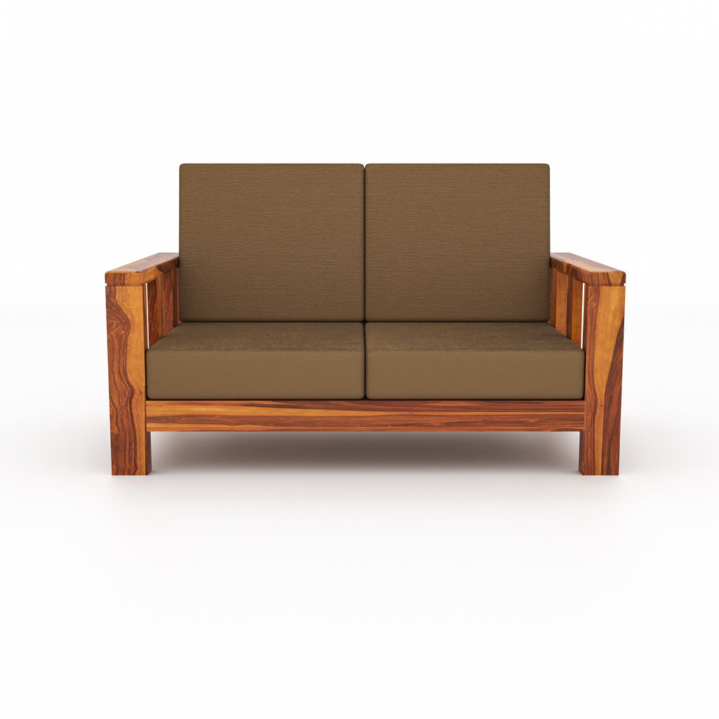 Zevion Sheesham Wooden 2 Seater Sofa | Natural Finish