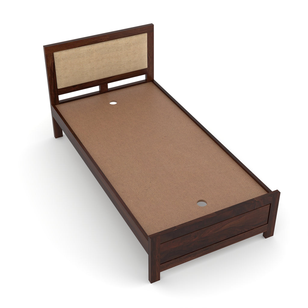 Solid Sheesham Wood Single Bed without storage