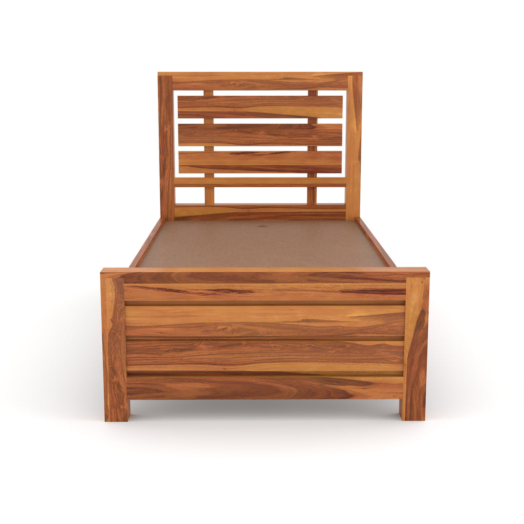 Solid Sheesham Wood Single Bed without storage