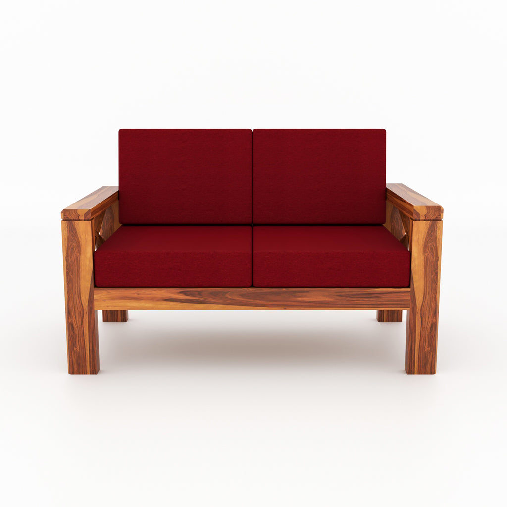 Elantra Sheesham Wood 2 Seater Sofa | Natural Finish