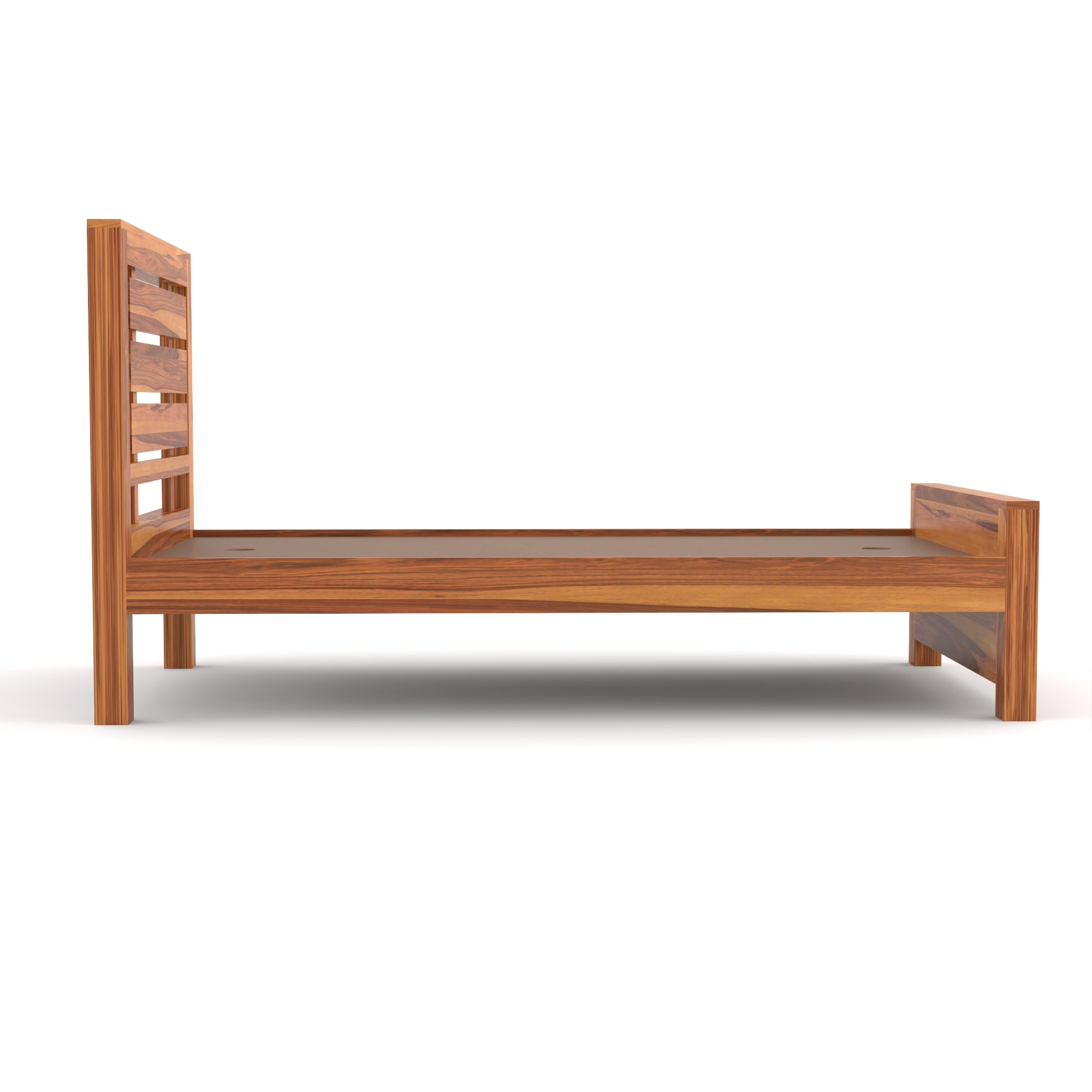 Solid Sheesham Wood Single Bed without storage
