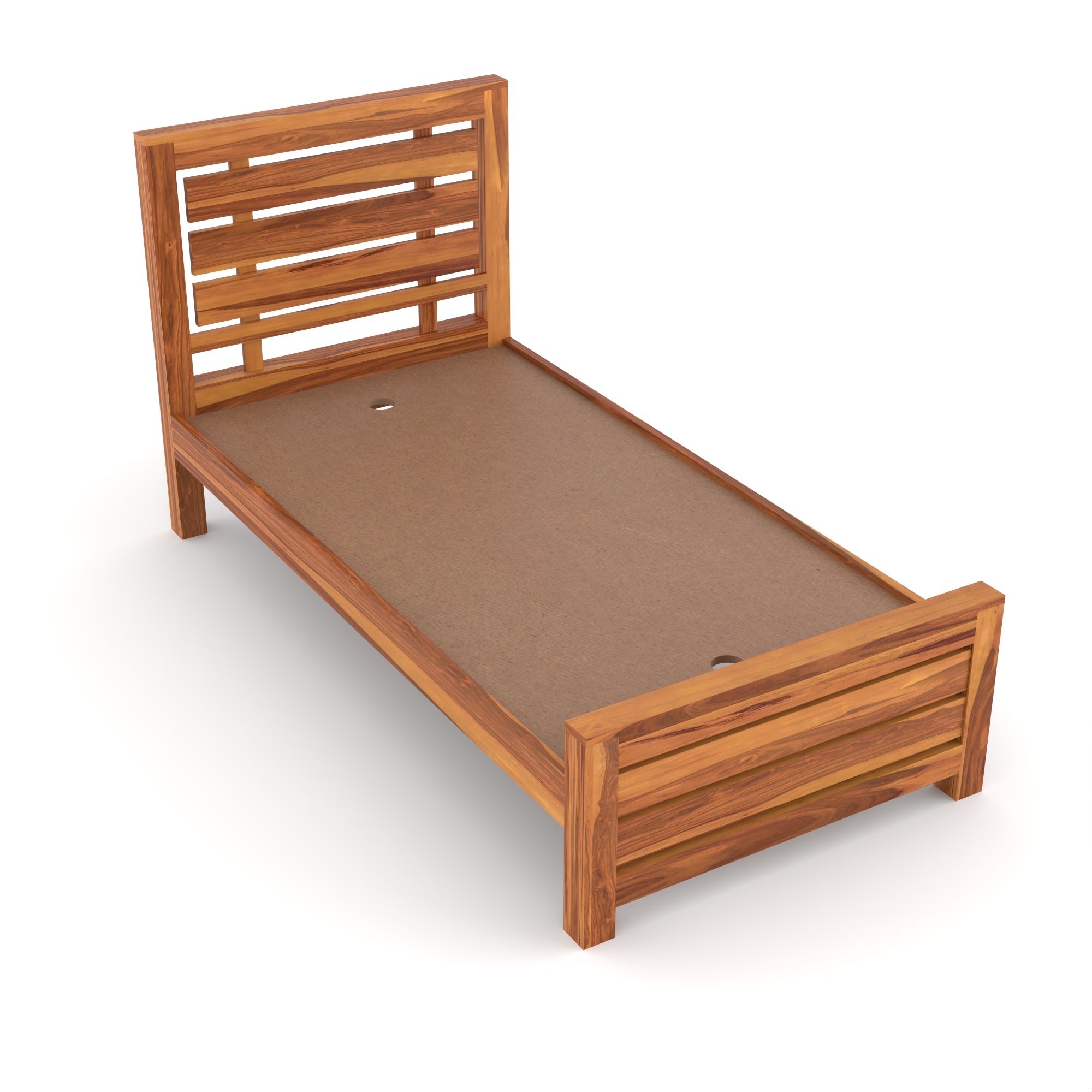 Solid Sheesham Wood Single Bed without storage