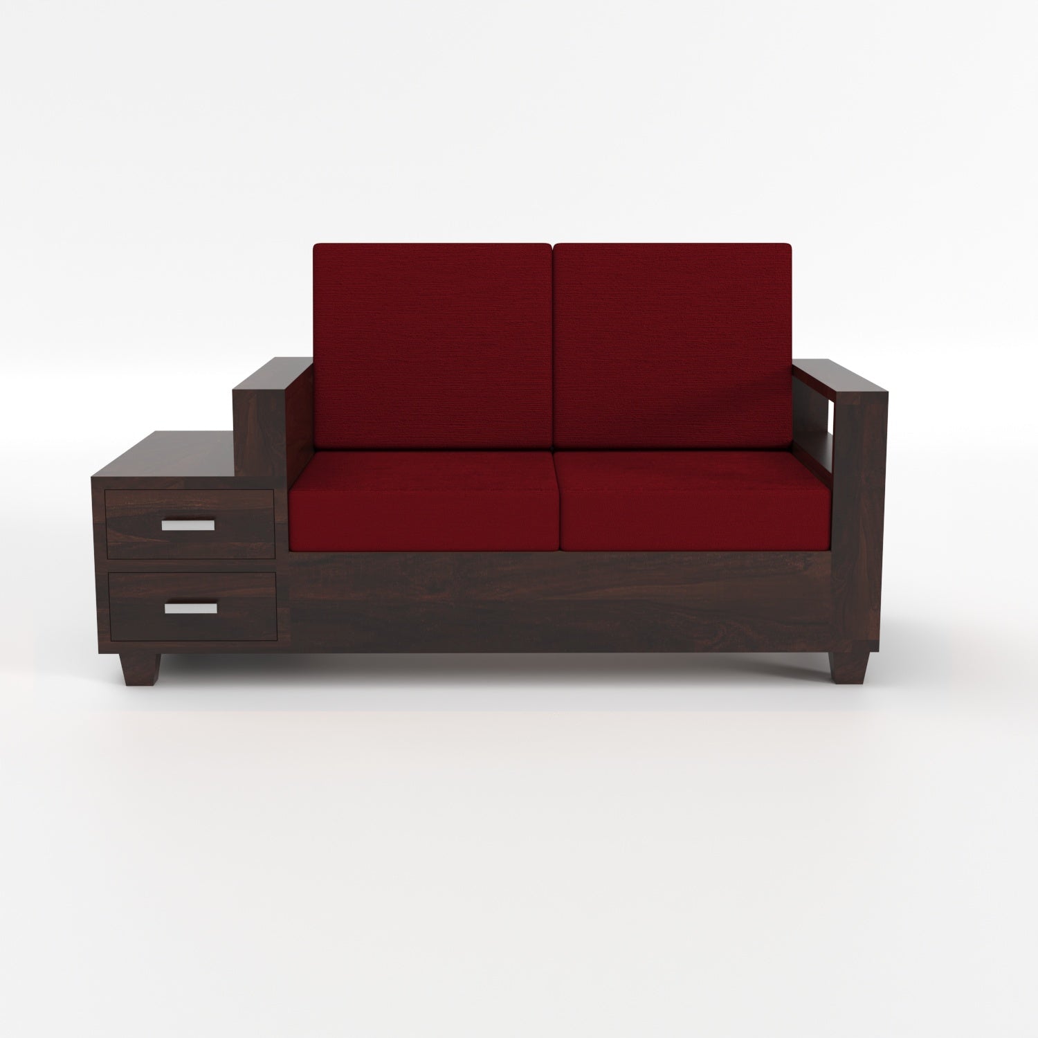 Premium Solid Sheesham Wood 6 Seater Sofa Set with Storage | Walnut Finish