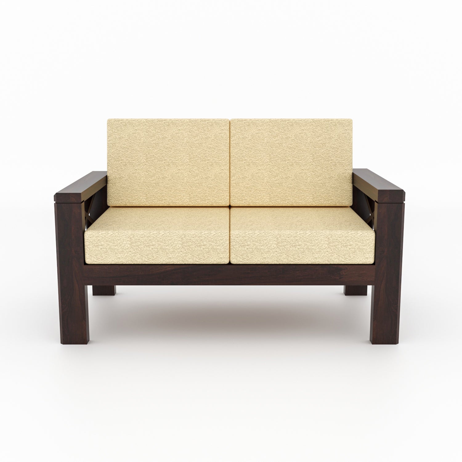 Alexandria Sheesham Wood 6 Seater Sofa Set | Walnut Finish