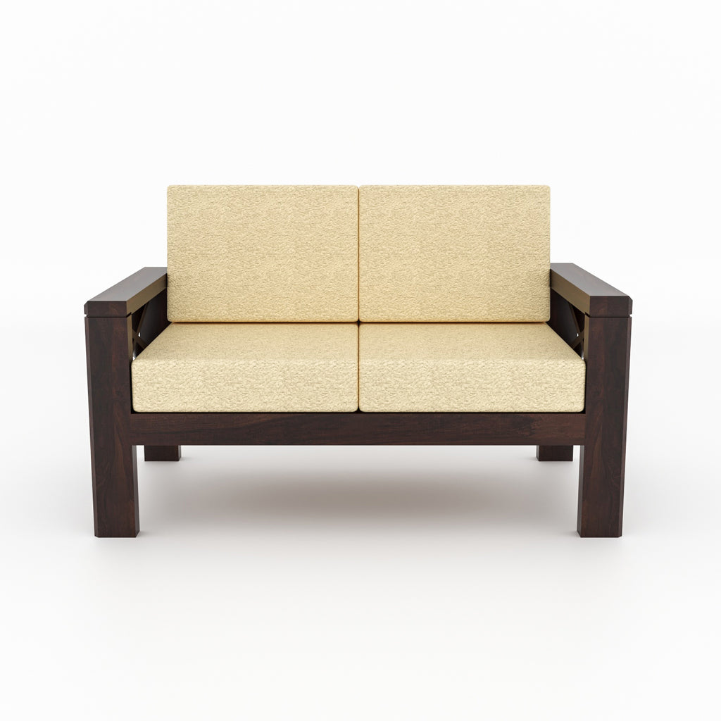 Lumora Sheesham Wood 4 Seater Sofa Set | Walnut Finish