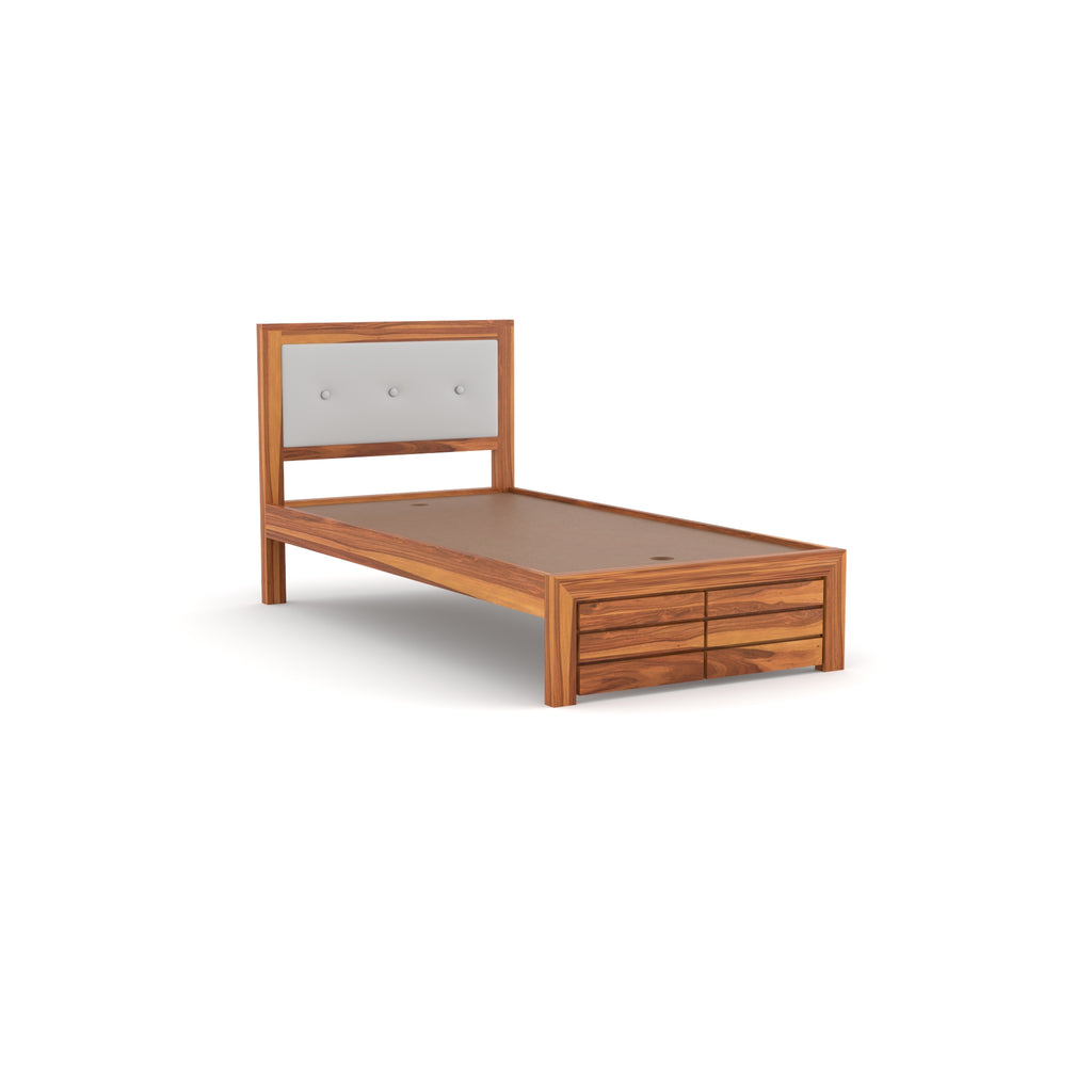 Solid Sheesham Wood single Bed without storage