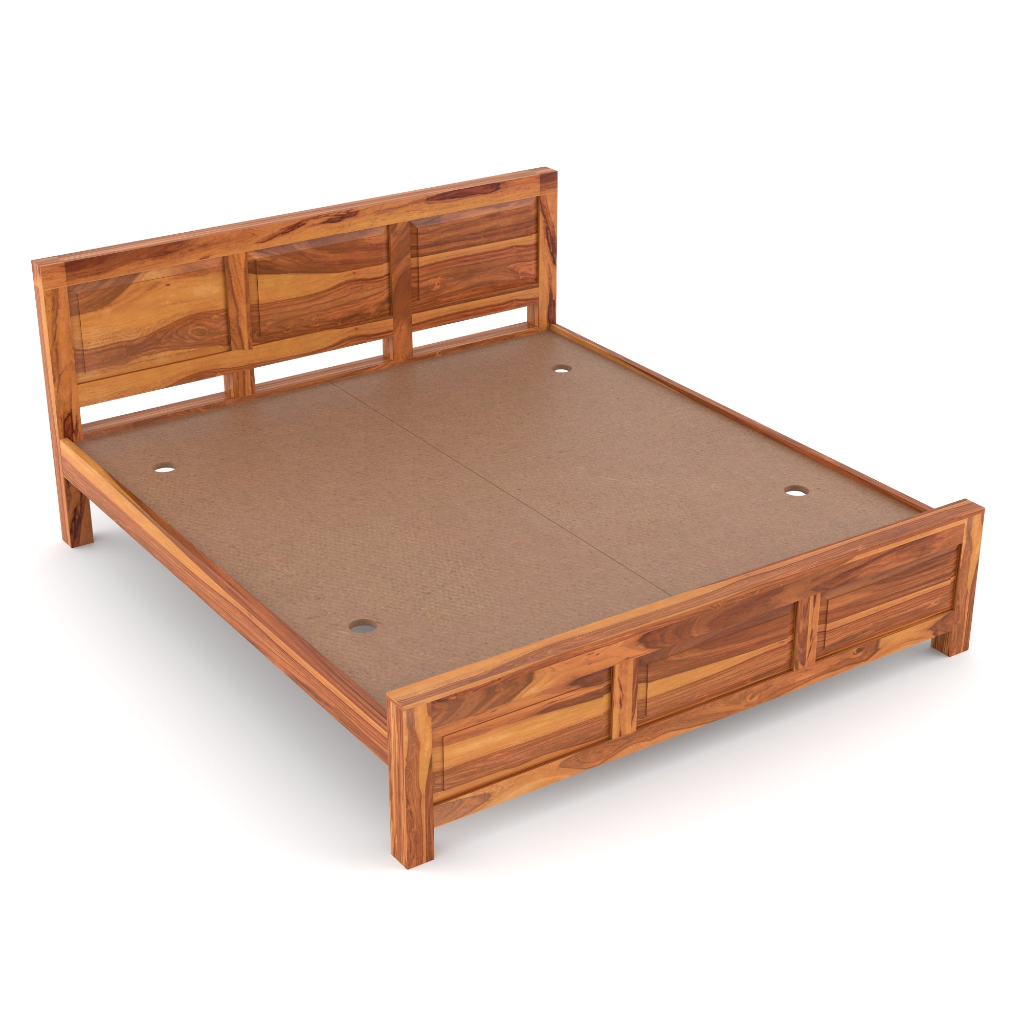 Solid Sheesham Wood Queen size Bed  without storage