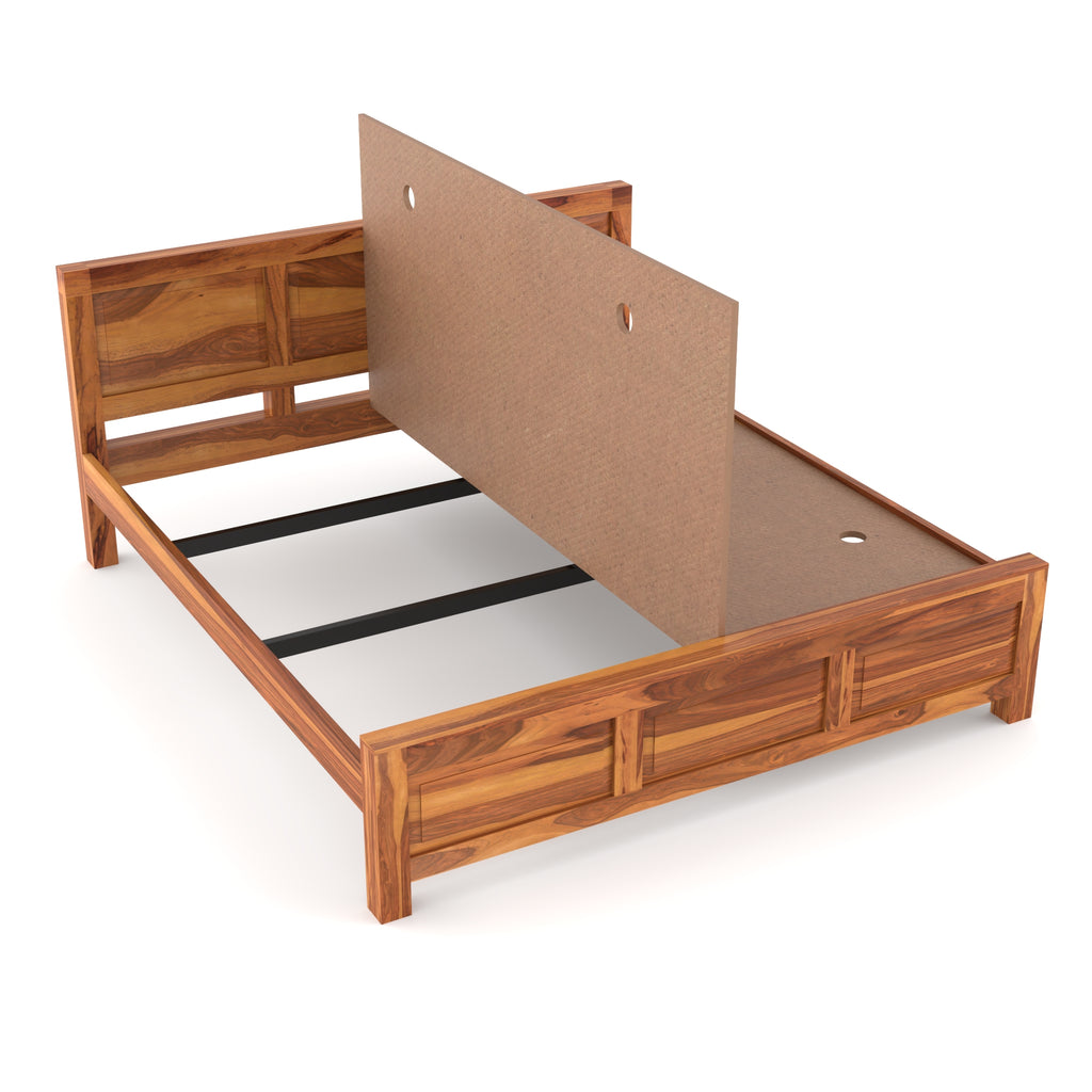 Solid Sheesham Wood Queen size Bed  without storage