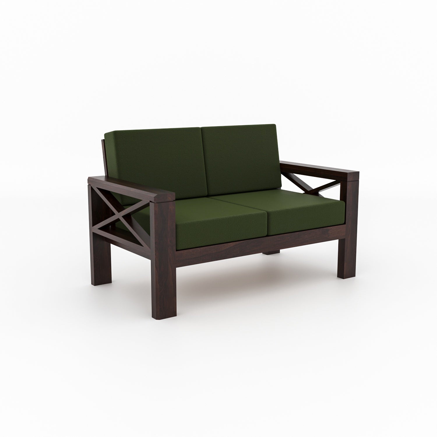 Lumora Sheesham Wood 4 Seater Sofa Set | Walnut Finish