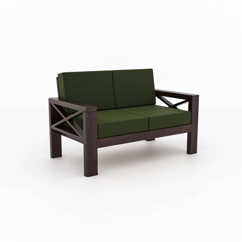 Alexandria Sheesham Wood 6 Seater Sofa Set | Walnut Finish