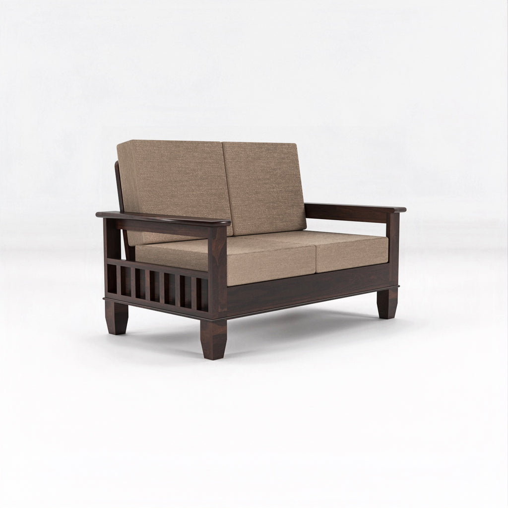 Loritha Sheesham Wooden 2 Seater Sofa | Walnut Finish