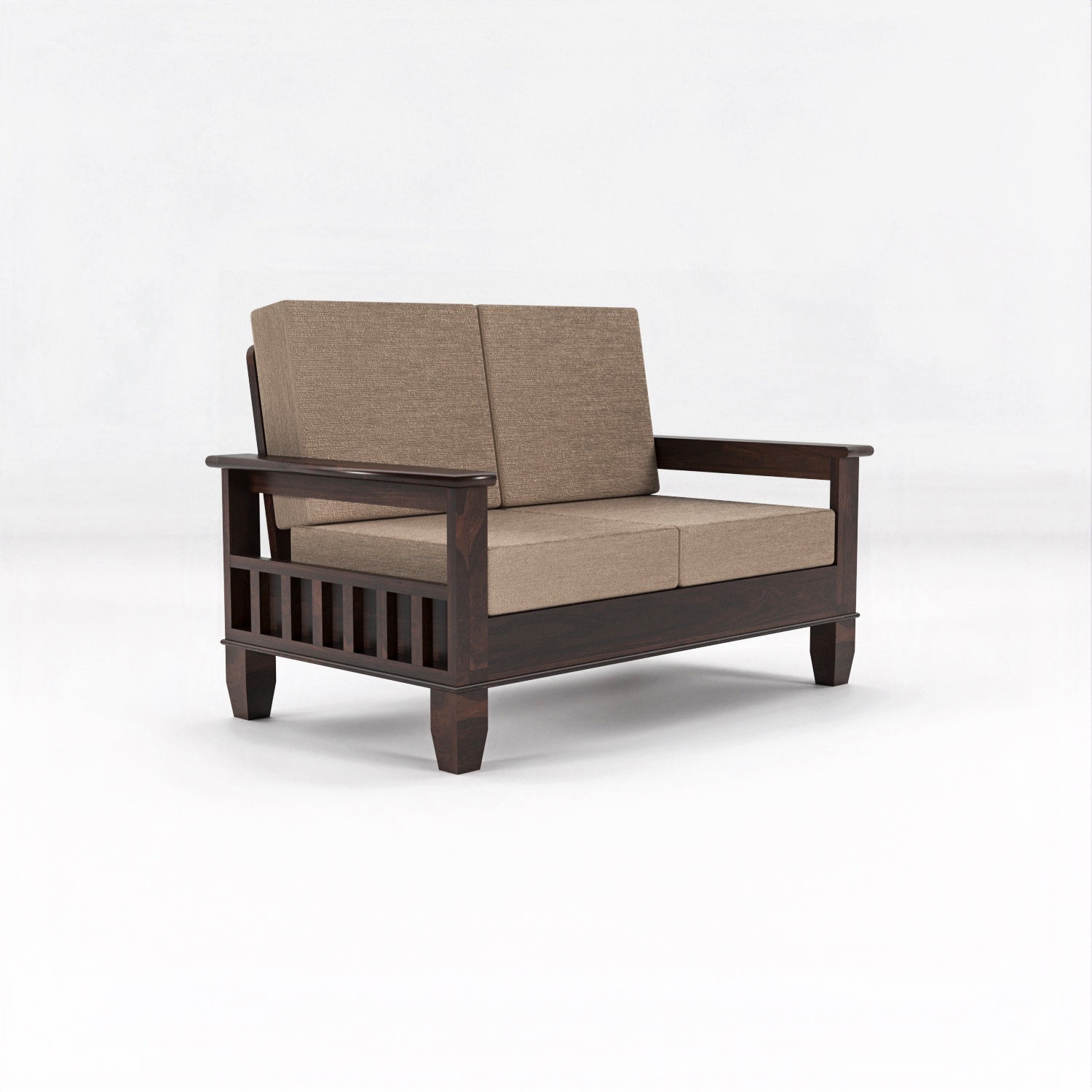 Loritha Sheesham Wooden 2 Seater Sofa | Walnut Finish