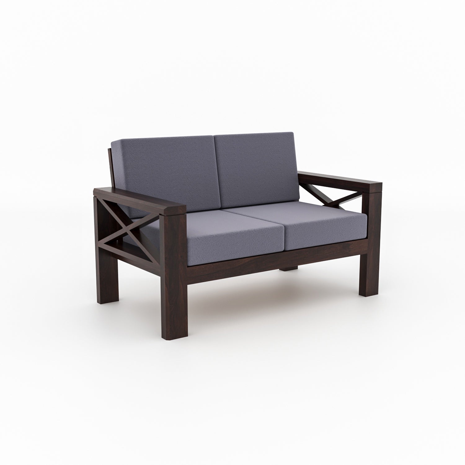 Lumora Sheesham Wood 4 Seater Sofa Set | Walnut Finish