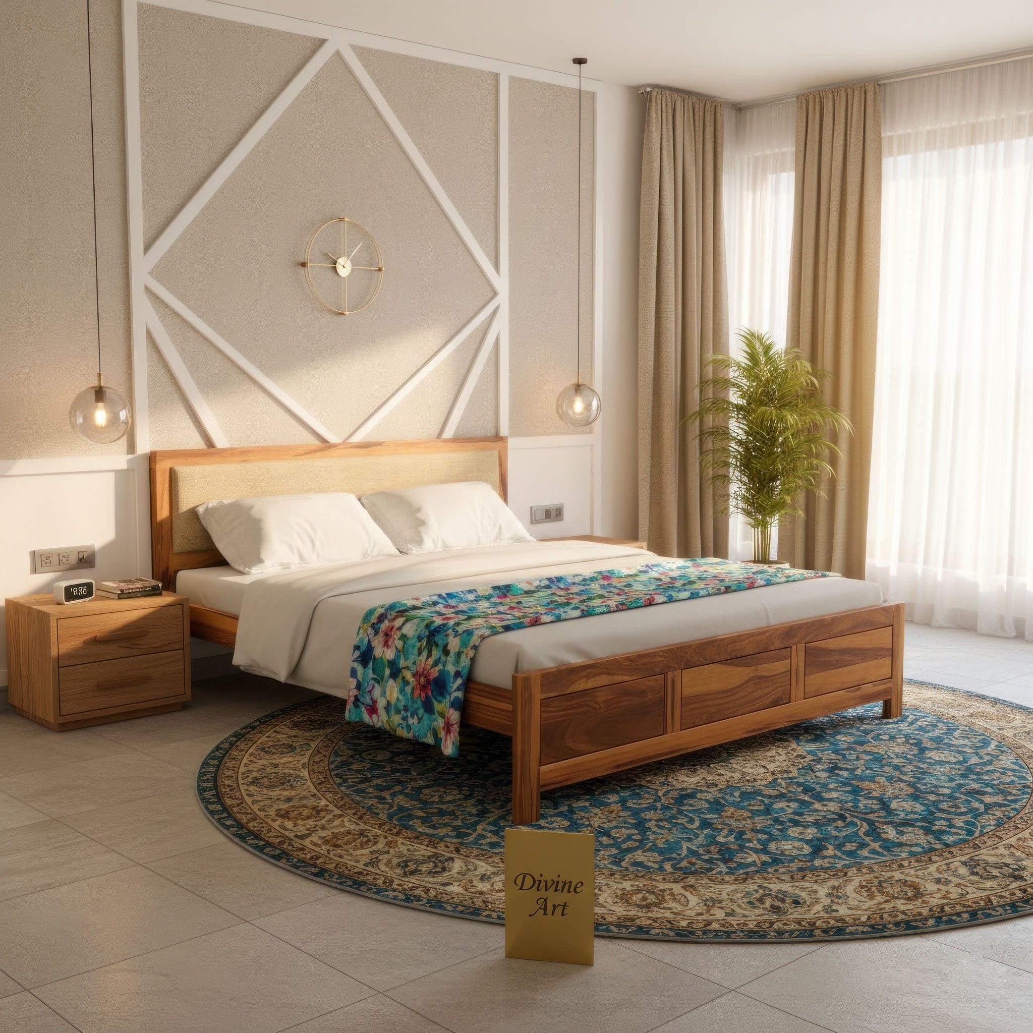 Solid Sheesham Wood Queen size bed