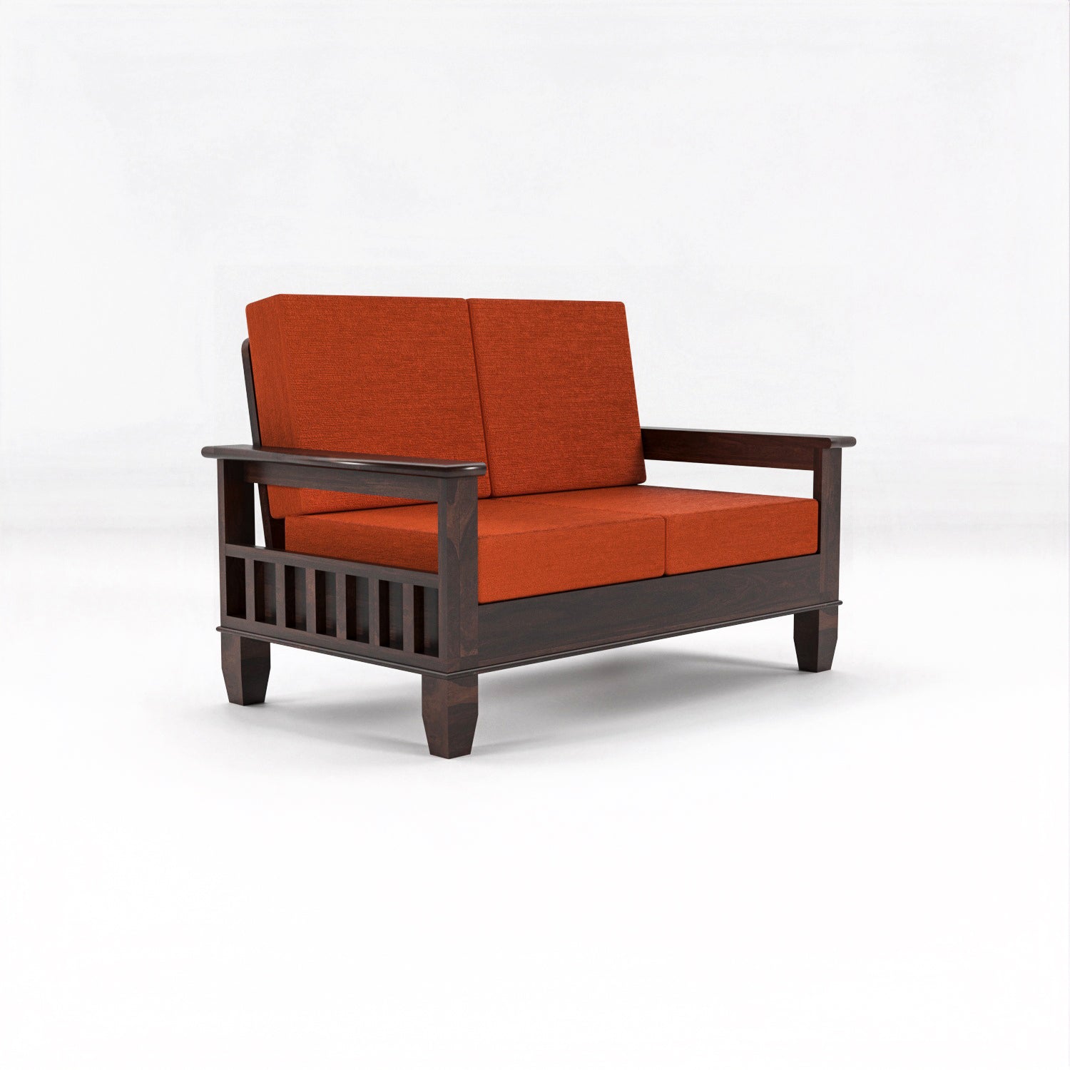 Loritha Sheesham Wooden 2 Seater Sofa | Walnut Finish