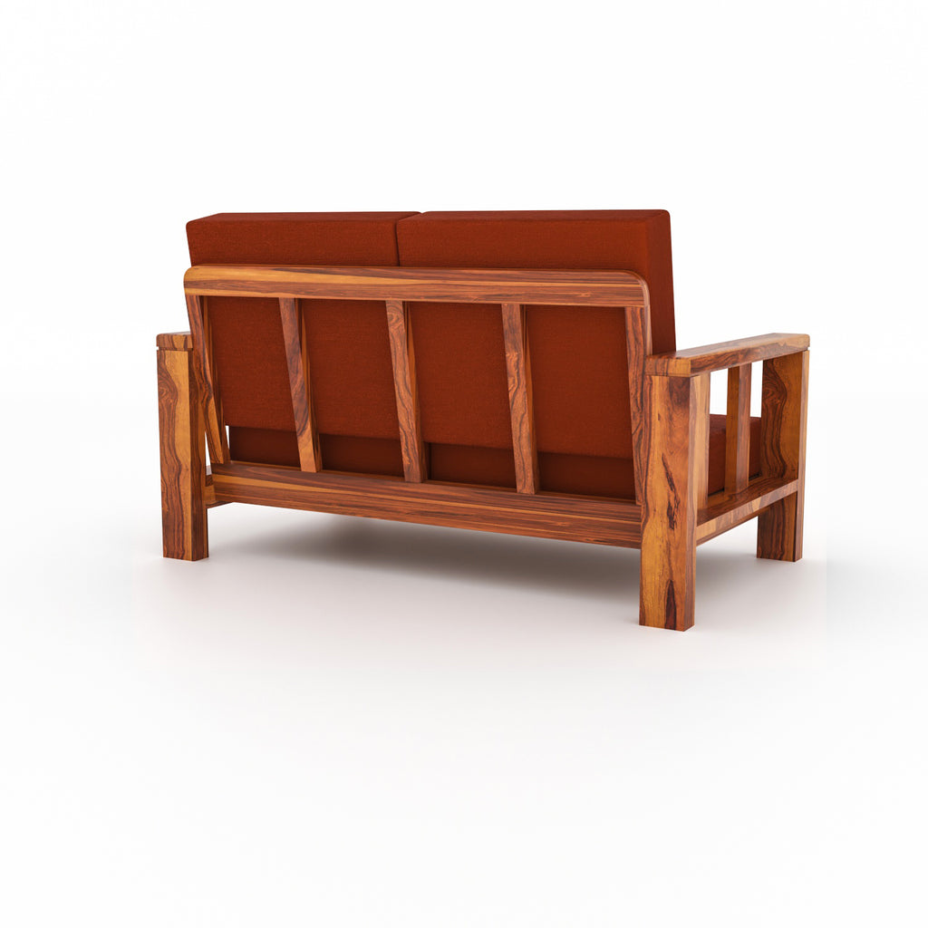 Solid Sheesham Wood 4 Seater Wooden Sofa for Living Room