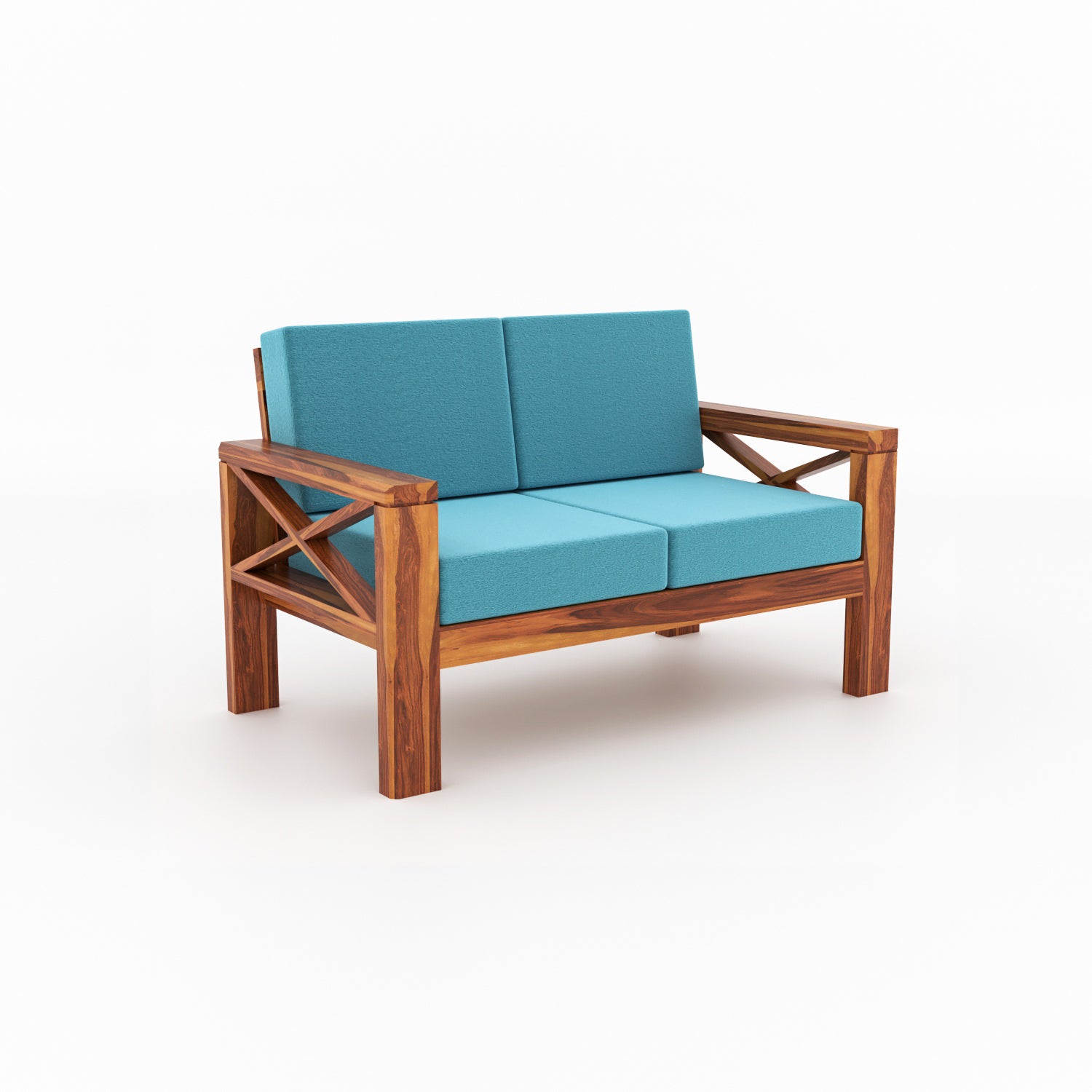 Lumora Sheesham Wood 4 Seater Sofa Set | Natural Finish