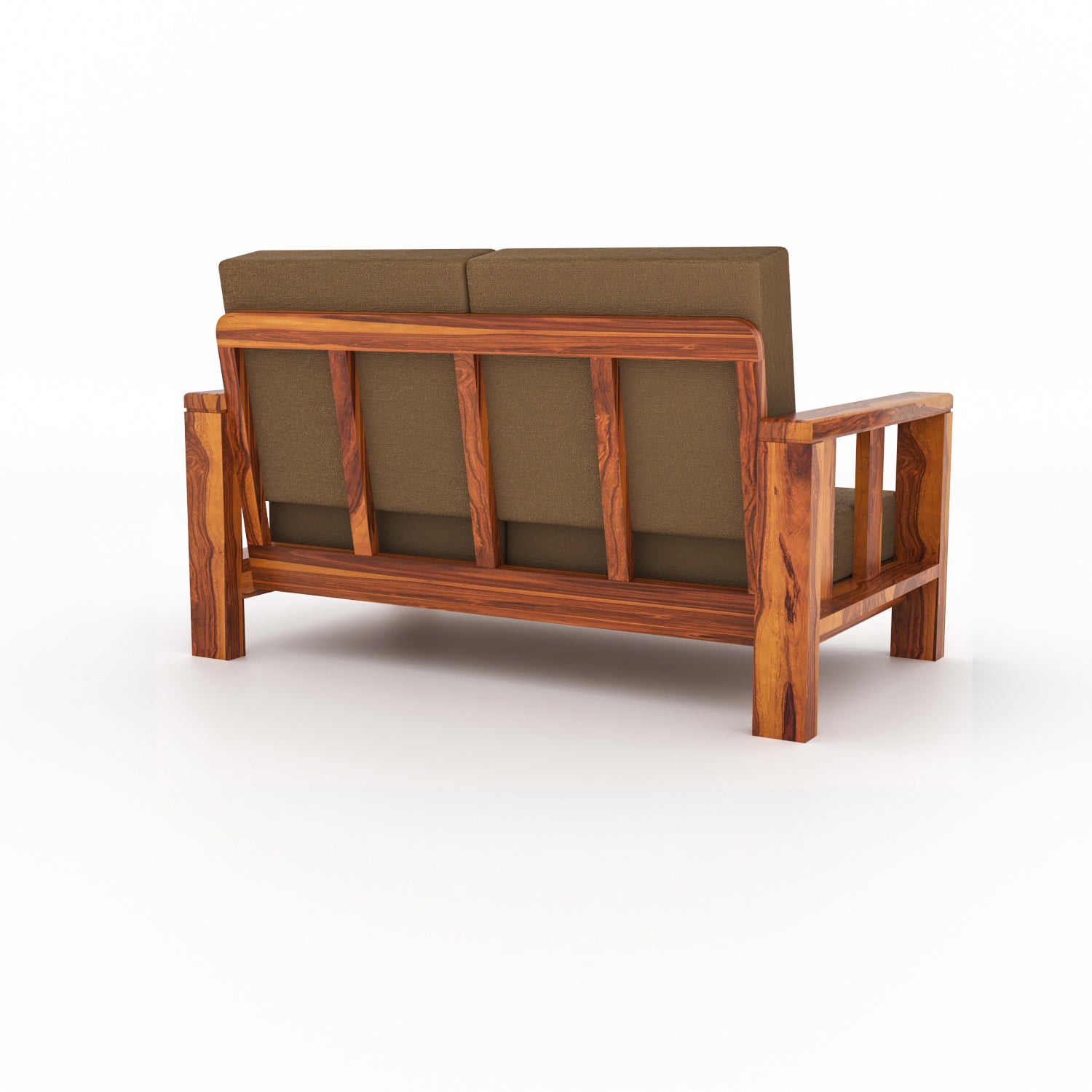 Solid Sheesham Wood 4 Seater Sofa – Natural Finish