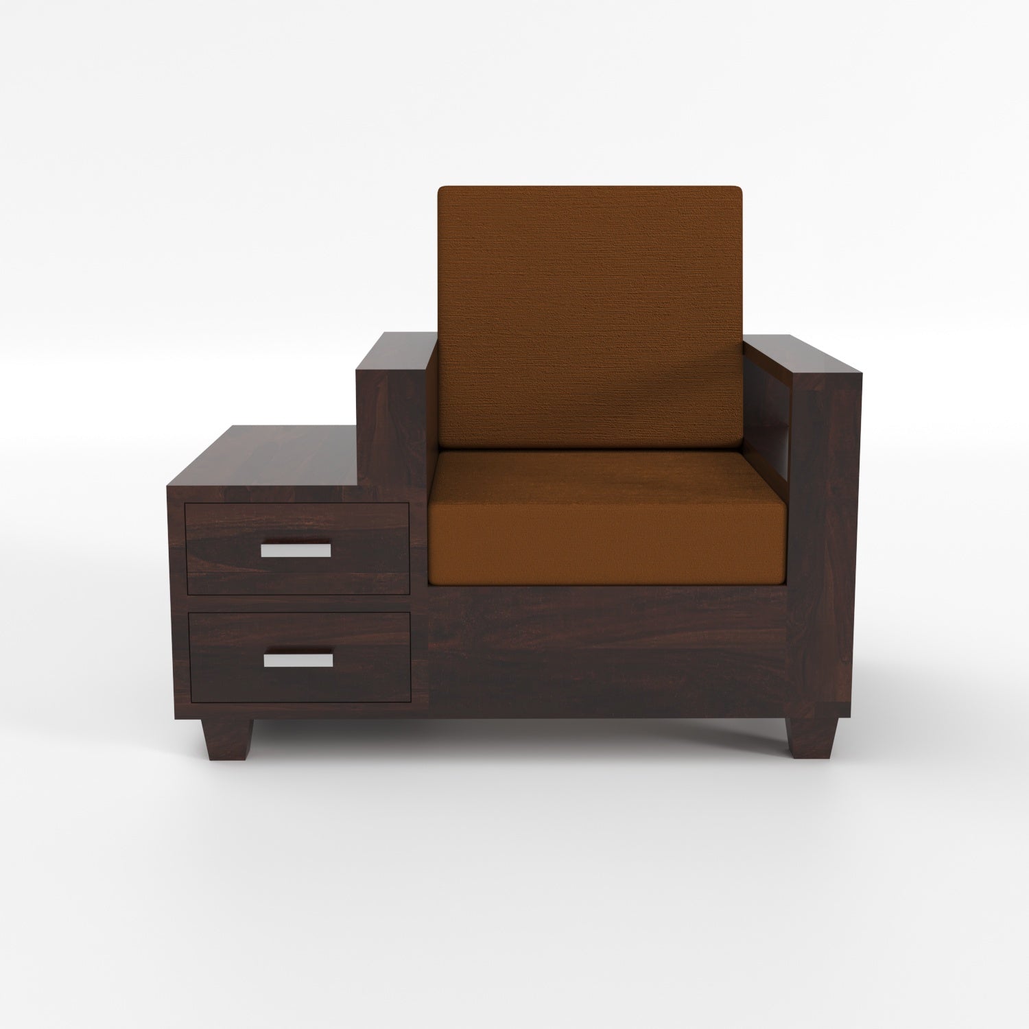 Premium Solid Sheesham Wood 6 Seater Sofa Set with Storage | Walnut Finish