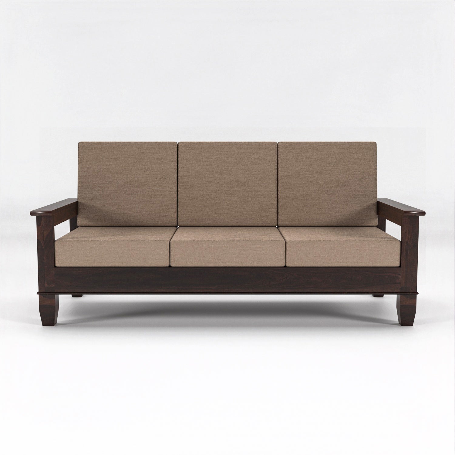 Premium Solid Sheesham Wood 5 Seater Wooden Sofa Set | Walnut Finish
