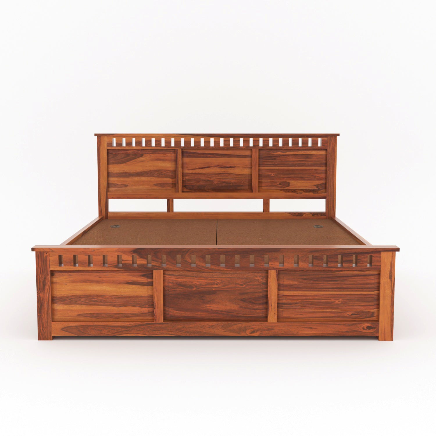 Vireth Solid Sheesham Wood Queen Size Bed with Storage