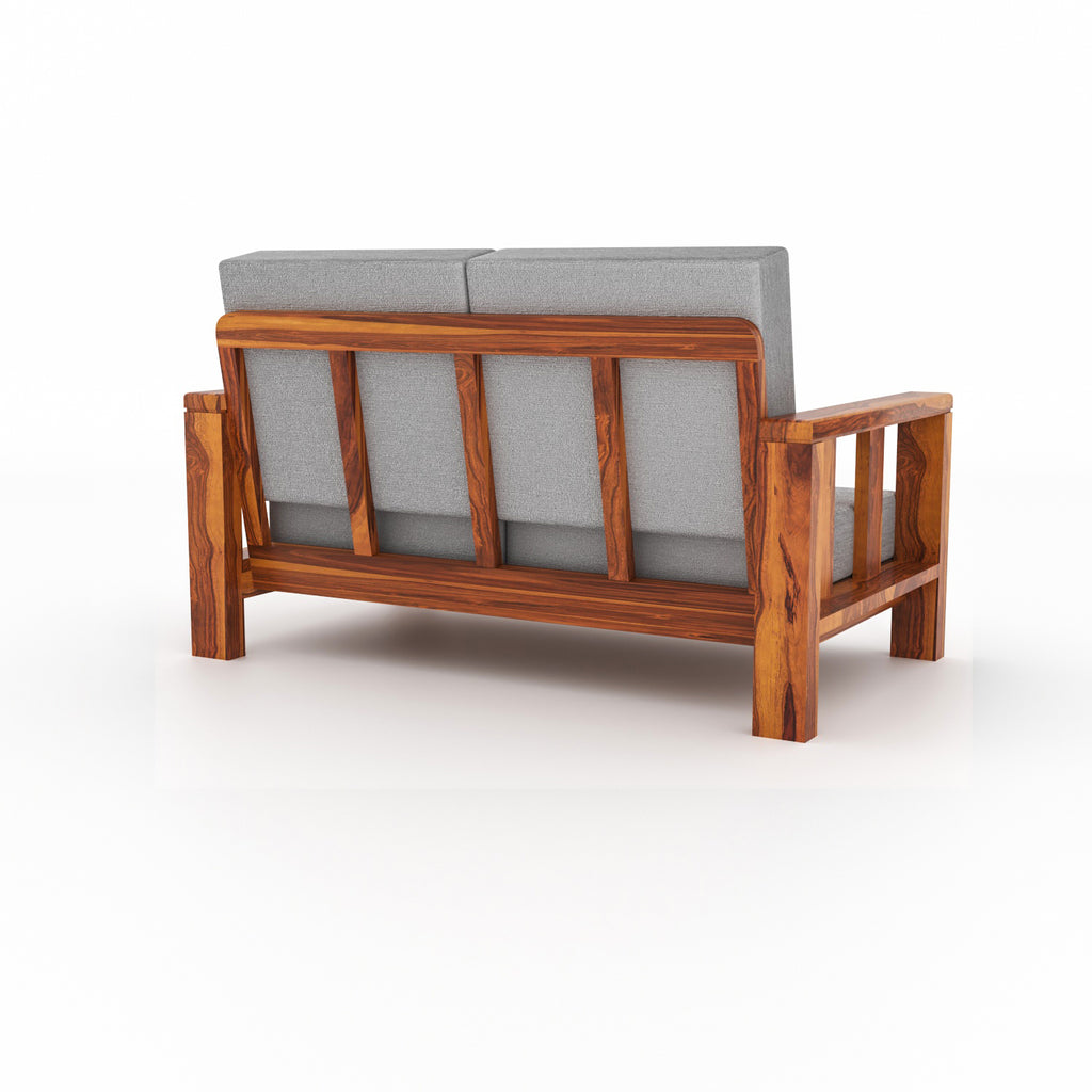Solid Sheesham Wood 4 Seater Sofa – Natural Finish