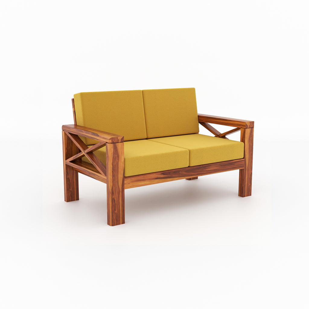 Moscow Solid Wood 7 Seater Sofa Set | Natural Finish