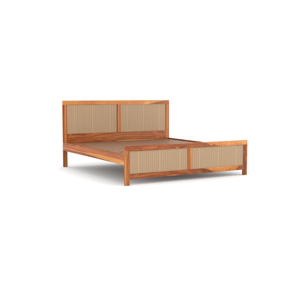 Solid Sheesham Wood king size bed without storage