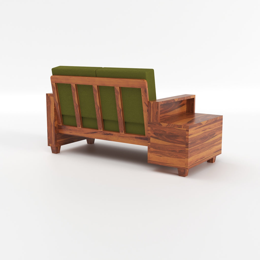 Solid Sheesham Wood 7 Seater Wooden Sofa Set with Side Drawer
