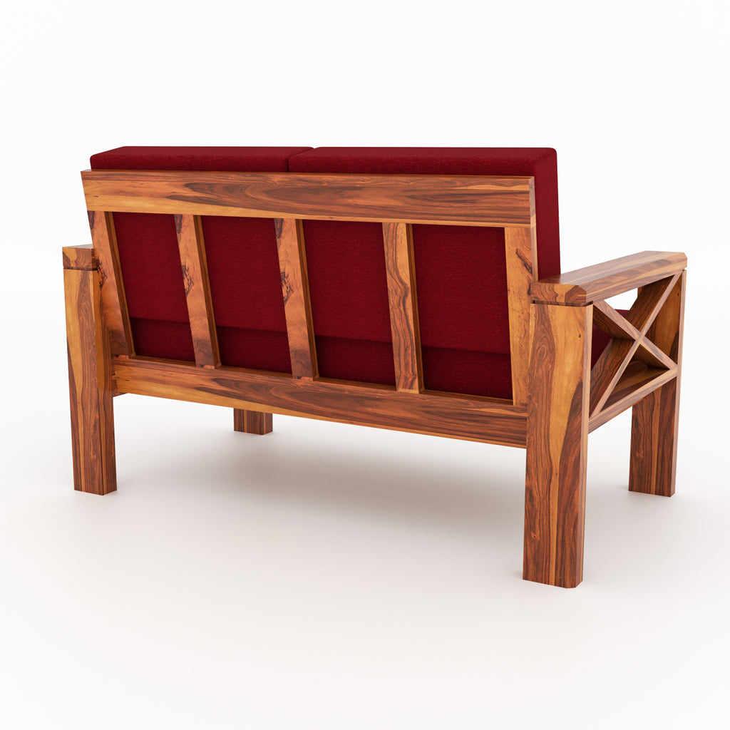 Lumora Sheesham Wood 4 Seater Sofa Set | Natural Finish