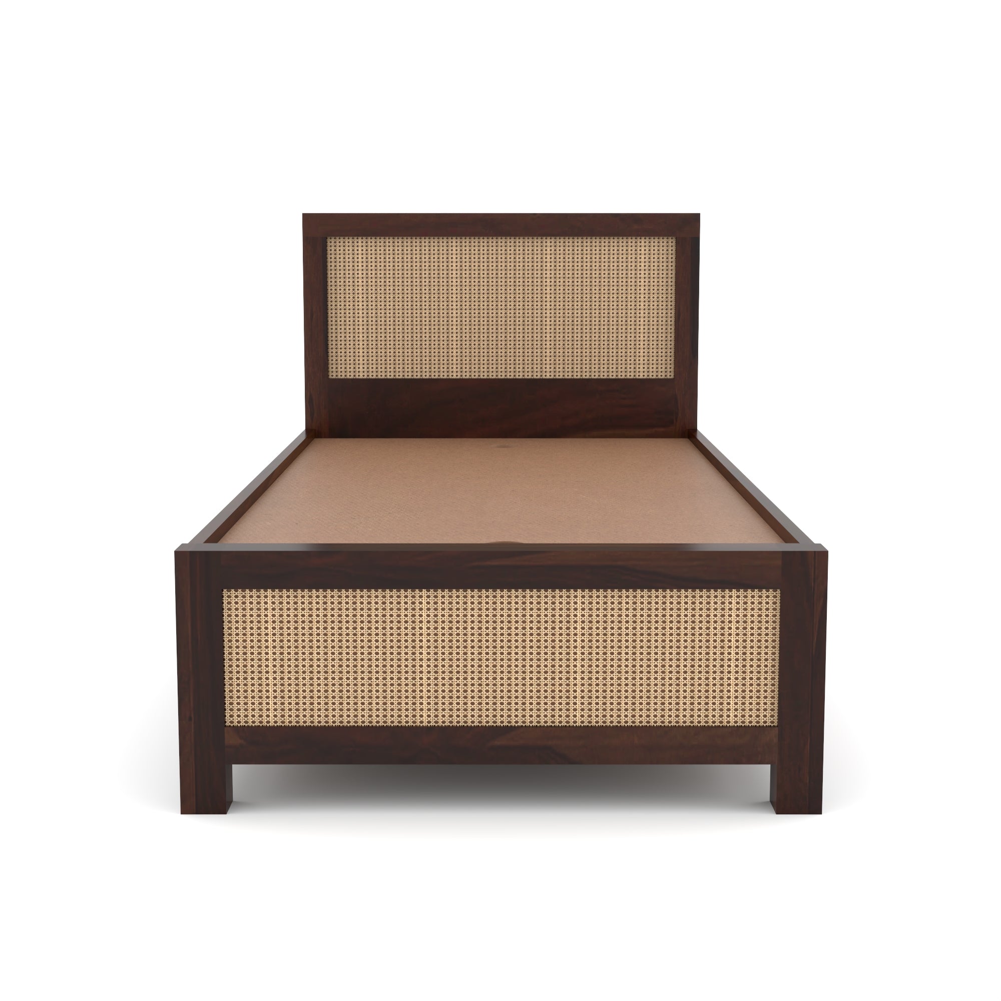 Solid Sheesham Wood Single Bed with Storage