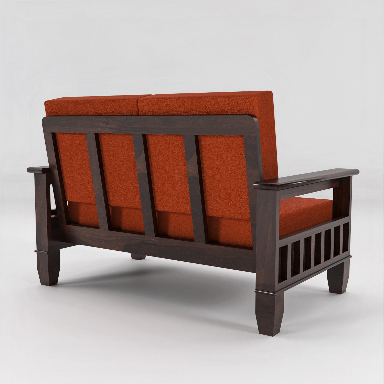 Solid Sheesham Wood 4 Seater Wooden Sofa for Living Room | Walnut Finish