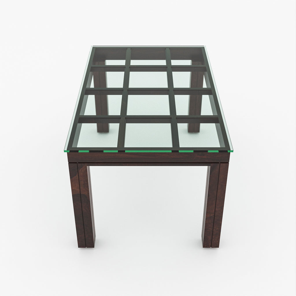 Orvyn 6 Seater Round Solid Wood Glass Top Dining Table Set