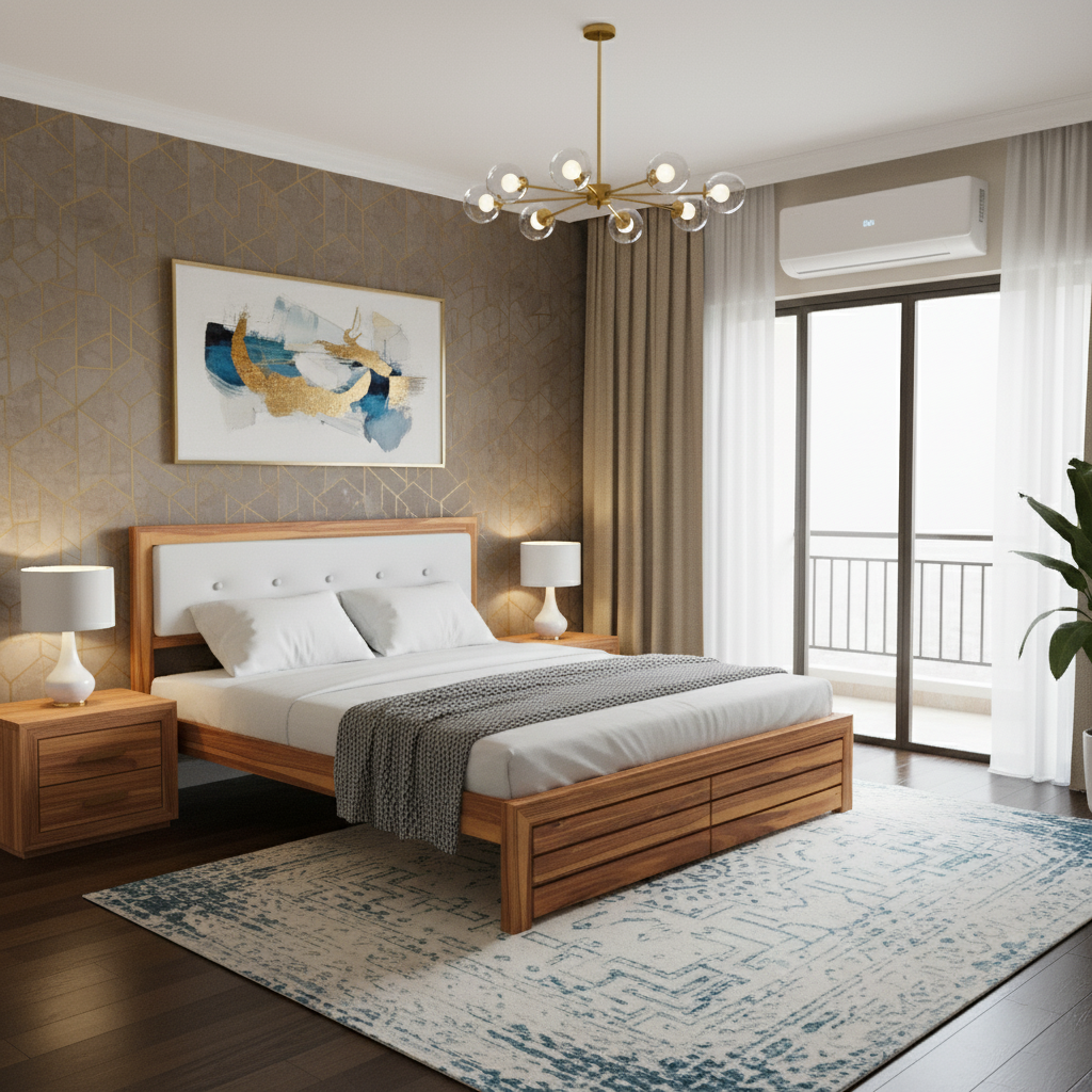 Solid Sheesham Wood king size Bed