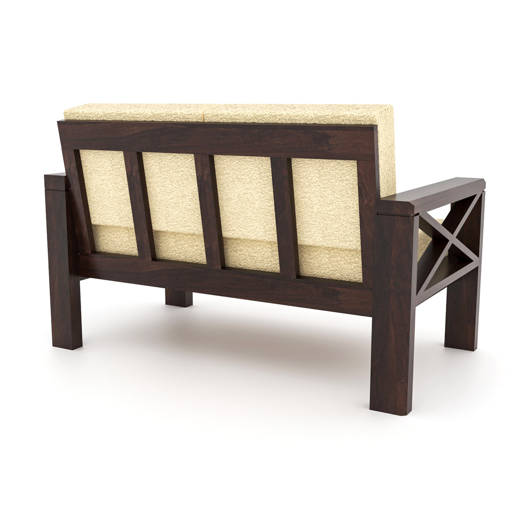 Lumora Sheesham Wood 4 Seater Sofa Set | Walnut Finish