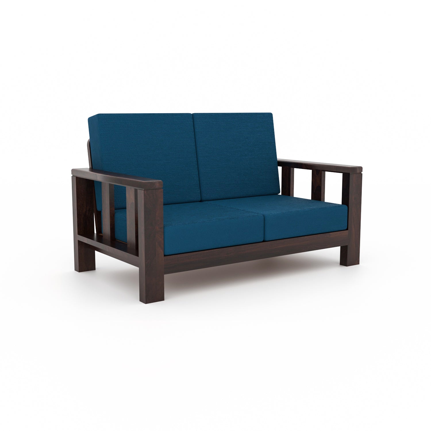 Premium Solid Sheesham Wood 6 Seater Wooden Sofa Set (3+2+1) | Walnut Finish