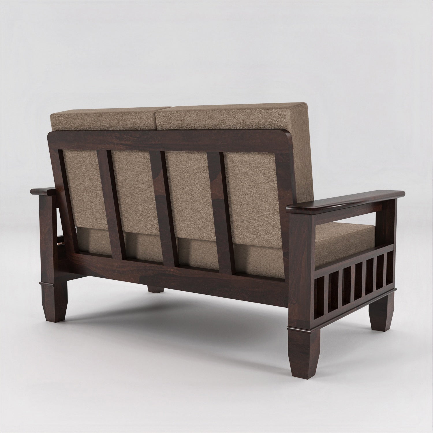 Solid Sheesham Wood 4 Seater Wooden Sofa for Living Room | Walnut Finish