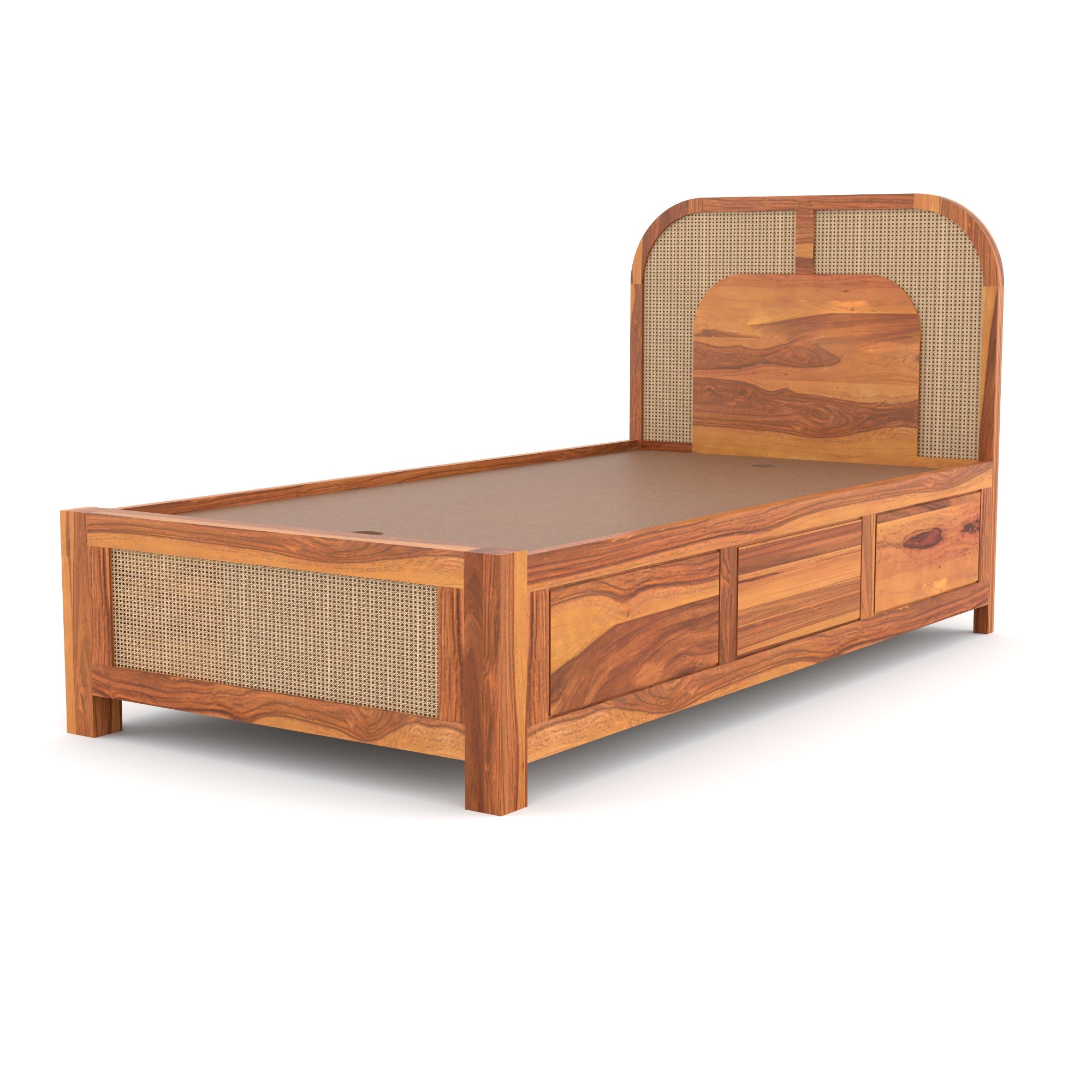 Solid Sheesham Wood Single Bed