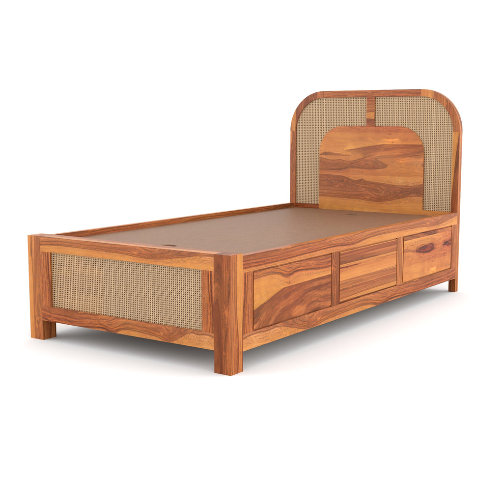Solid Sheesham Wood Single Bed