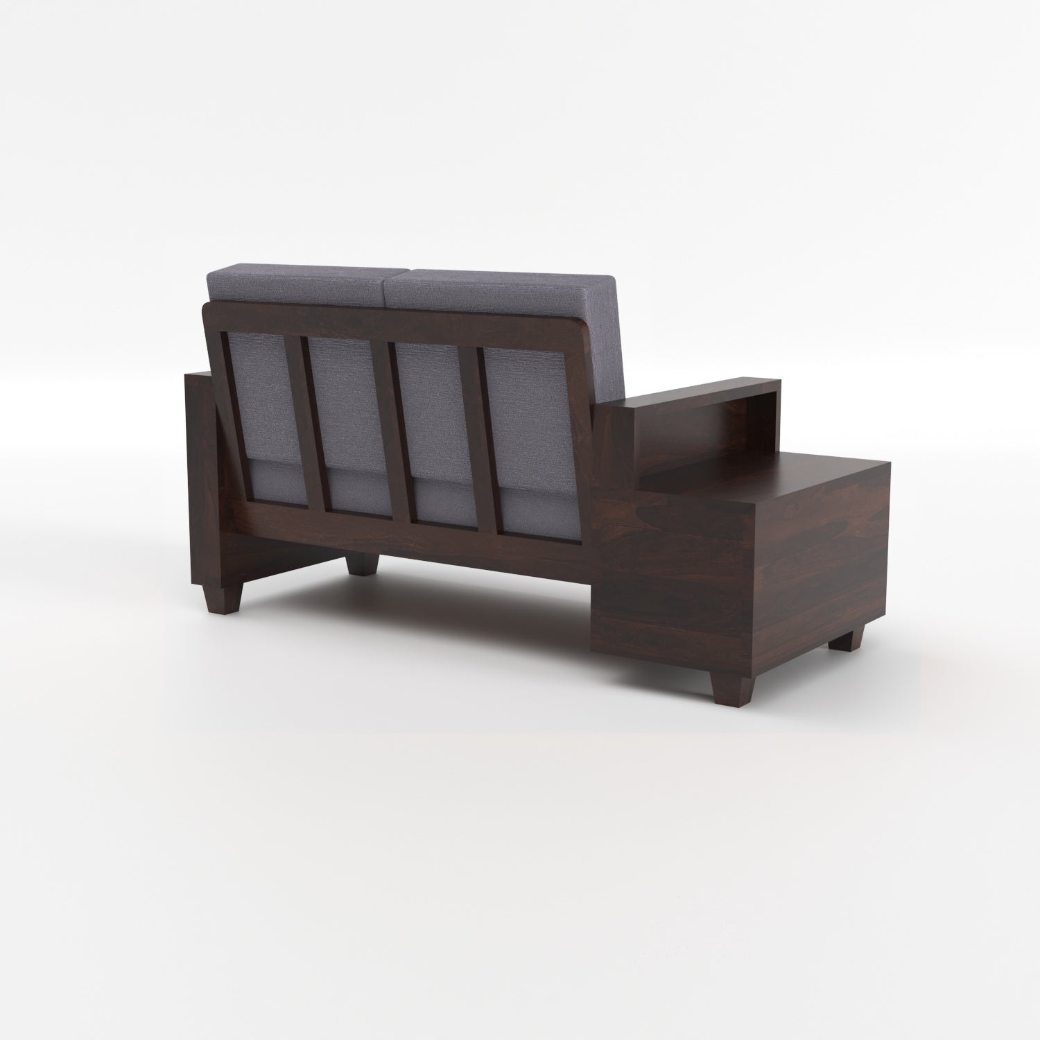 Solid Sheesham Wood 7 Seater Wooden Sofa Set with Side Drawer