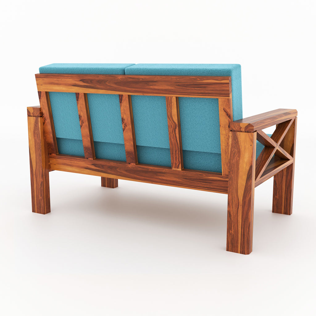 Elantra Sheesham Wood 2 Seater Sofa | Natural Finish