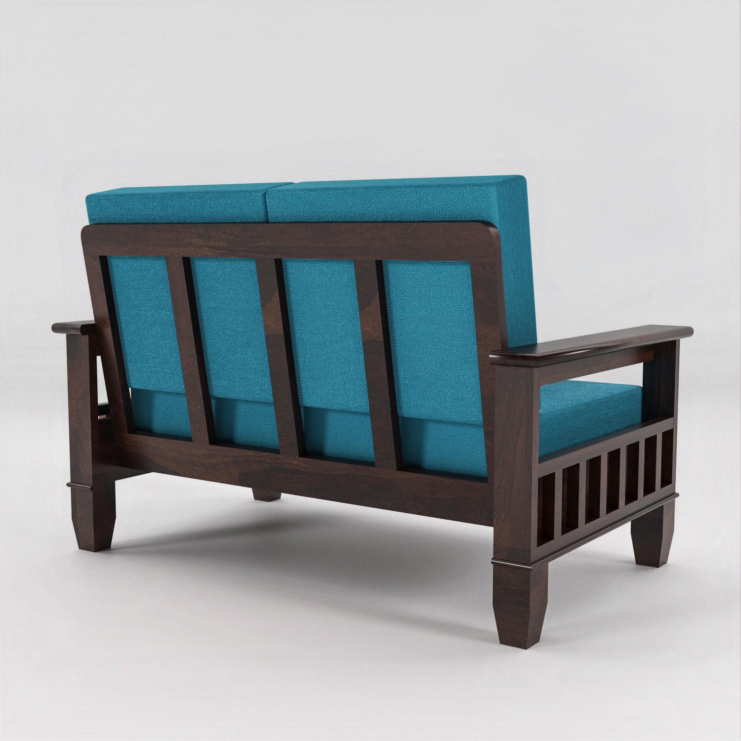 Solid Sheesham Wood 4 Seater Wooden Sofa for Living Room | Walnut Finish