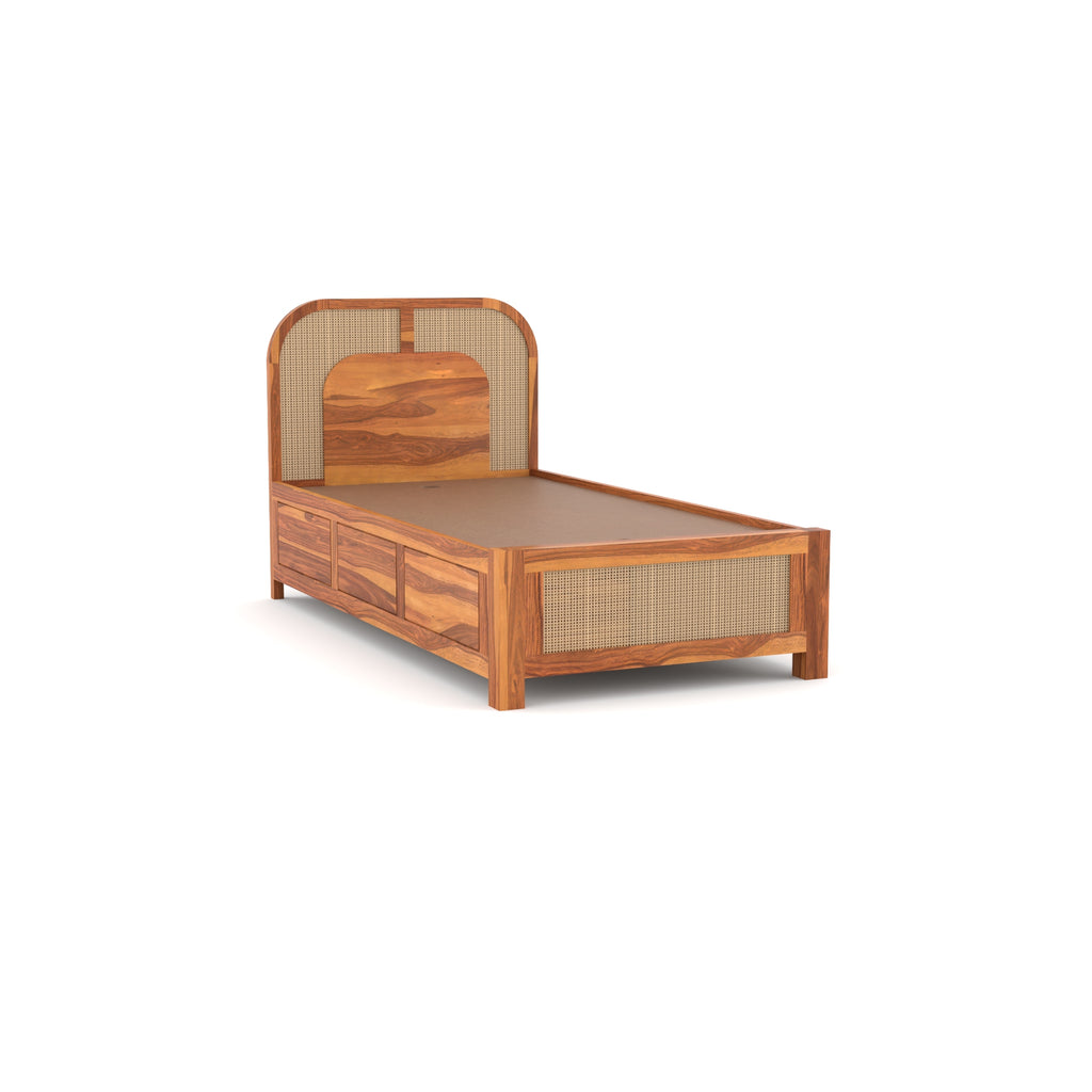 Solid Sheesham Wood Single Bed
